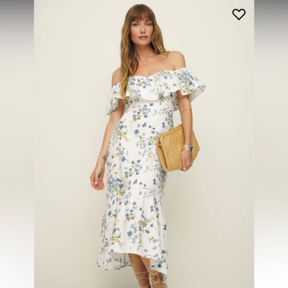 🌿|NWT| Reformation Baela Linen Dress in Clarita